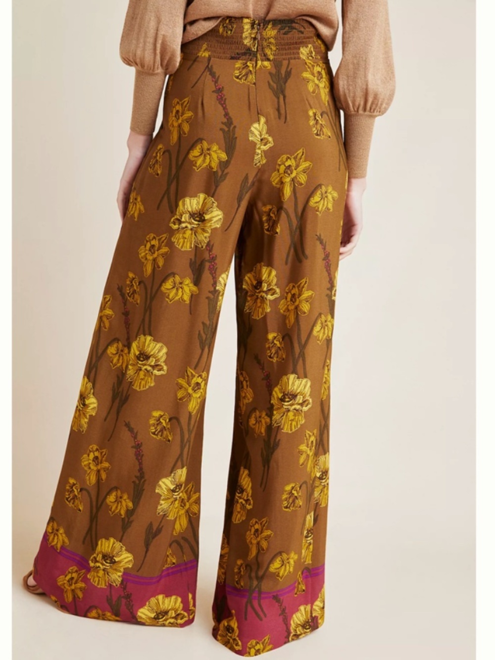 Maeve by Anthropologie Bohemian Terrace High Rise Wide Leg Floral Pants Size 8 - Picture 3 of 8